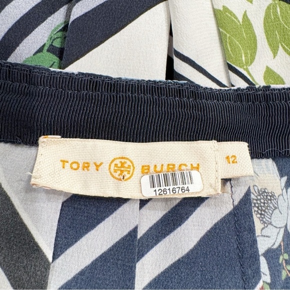 Tory Burch | Printed Pleated Skirt Silk Floral Knee Length Size 12 - Picture 9 of 12